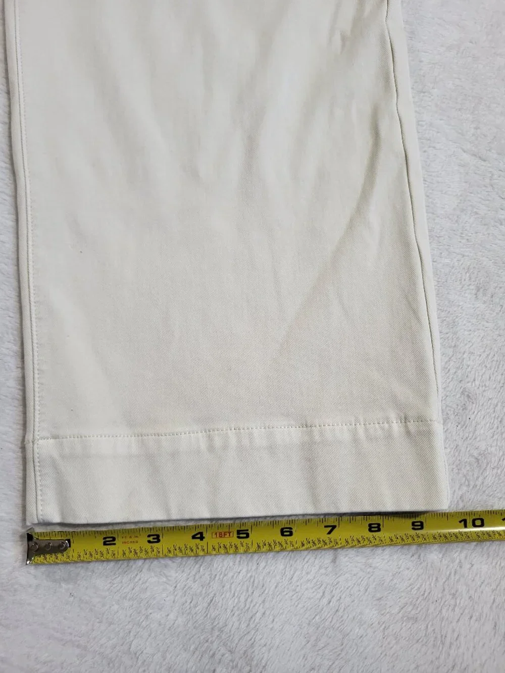 Spanx Stretch Twill Cropped Wide Leg Pants Off White size large - Picture 10 of 13